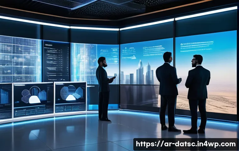 최신 인공지능 기술을 활용한 데이터베이스 최적화 - A futuristic data center in a Middle Eastern corporate office, showcasing AI-powered database manage...