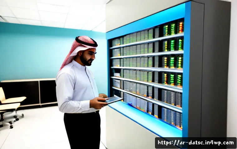 데이터베이스 캐싱 기법과 활용 - Photorealistic modern server operations room in a Gulf-region technology company, an Arab IT enginee...